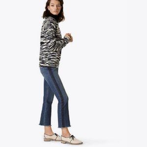 Tory Burch Mid Rise Cropped Harley Jeans